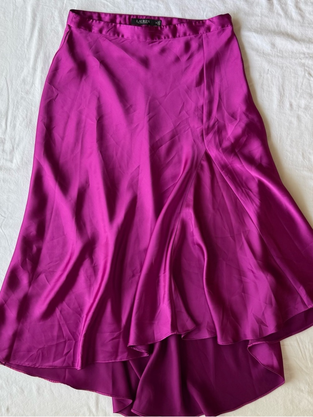 Lauren Ralph Lauren Magenta High-Low Maxi Skirt